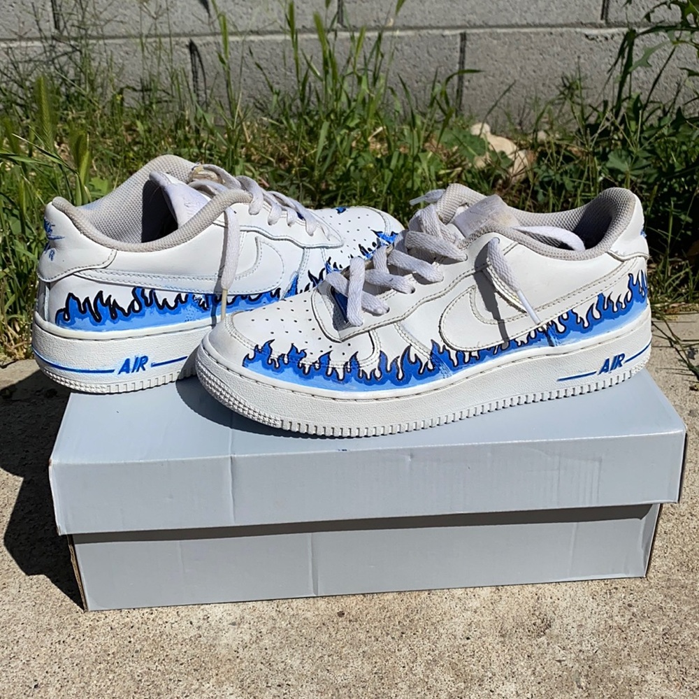 Air Force 1 custom blue fire